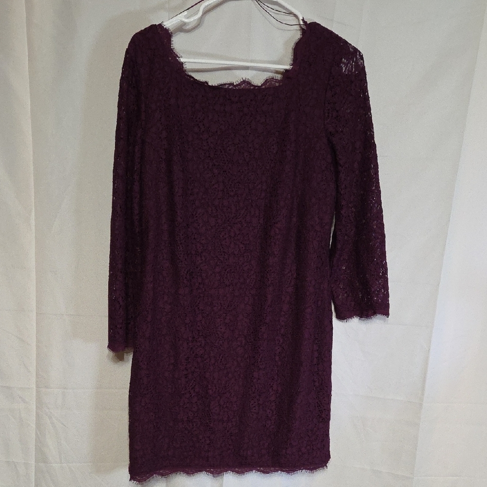 Adrianna Papell Purple Long Sleeve Dress